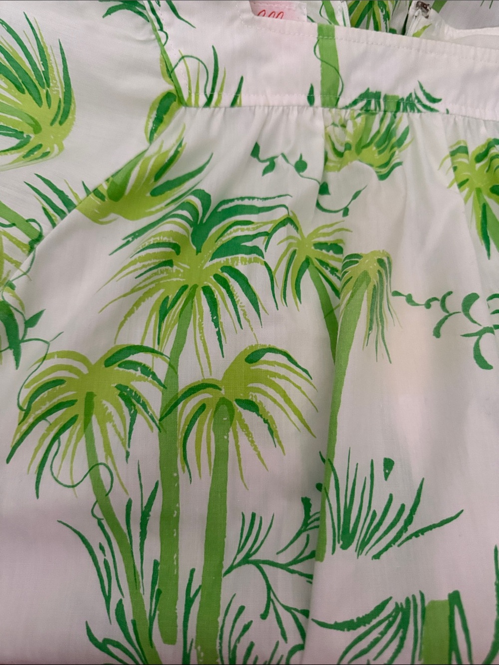 Vintage Lilly Pulitzer White Dress with Green Palm Print - Picture 3 of 3